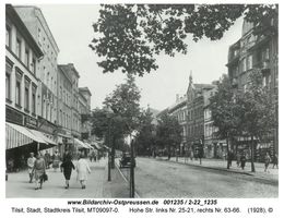 Tilsit, Stadt, Stadtkreis Tilsit Hohe Straße 25-21, 63-69  Tilsit, Hohe Str. zwischen Langgasse und Wasserstr., nördlicher Teil (Nr. 14-32)