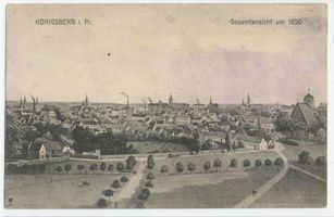 Königsberg (Pr.), Stadtkreis Königsberg  Königsberg, Gesamtansicht - Lithographie Königsberg, Schloß