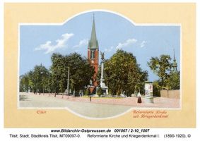 Tilsit, Stadt, Stadtkreis Tilsit Kapellenweg  Tilsit, Reformierte Kirche, Kriegerdenkmal