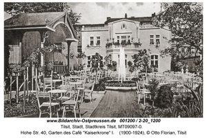 Tilsit, Stadt, Stadtkreis Tilsit Hohe Straße 40  Tilsit, Café 