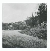 Tilsit, Stadt, Stadtkreis Tilsit Fabrikstraße Tilsit, Fabrikstr. Ecke Stiftstr. nach einem Bombenangriff im Juli 1944 