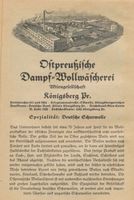 Königsberg (Pr.), Stadtkreis Königsberg  Königsberg, Ostpreußische Dampf- Wollwäscherei, Aktiengesellschaft Königsberg, Anzeigen