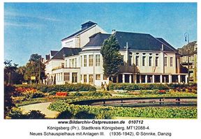 Königsberg (Pr.), Stadtkreis Königsberg Hufenallee 2  Königsberg, Komische Oper, Luisentheater, Neues Schauspielhaus