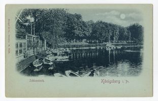 Königsberg (Pr.), Stadtkreis Königsberg  Königsberg (Pr.), Schloßteich mit Börsengarten V Königsberg, Schloßteich