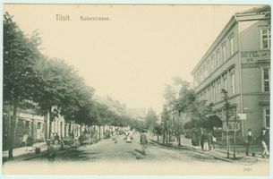 Tilsit, Stadt, Stadtkreis Tilsit Hohe Straße 57 Tilsit, Hohe Straße mit Hotel de Russie Tilsit, Hotel 