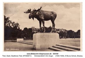 Tilsit, Stadt, Stadtkreis Tilsit Am Anger (sp. Adolf-Hitler-Straße)  Tilsit, Elch-Standbild