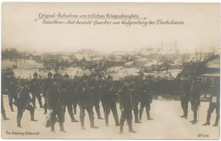 Angerapp, Stadt, Kreis Angerapp  Darkehmen, Bataillonsstab bezieht Quartier am Galgenberg bei Darkehmen 