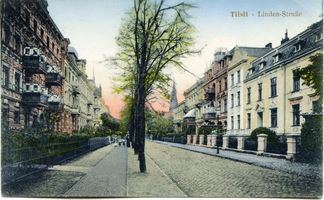 Tilsit, Stadt, Stadtkreis Tilsit  Tilsit, Lindestraße, Blick nach Osten XI Tilsit, Bereich östl. der Bahn, südl. der Landwehrstr., westl. Clausiusstr., Lindenstr., Arndtstr.