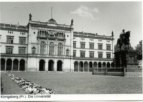 Königsberg (Pr.), Stadtkreis Königsberg Paradeplatz 1 Königsberg, Universität mit Kaiser-Wilhelm-Denkmal IV Königsberg, Universität