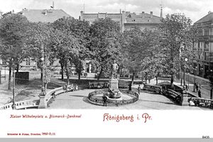 Königsberg (Pr.), Stadtkreis Königsberg Kaiser-Wilhelm-Platz Königsberg, Kaiser Wilhelm Platz mit Bismarckdenkmal 