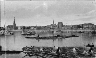 Tilsit, Stadt, Stadtkreis Tilsit  Tilsit, Ortsansicht von Übermemel aus I -rechter Teil Tilsit, Blick auf die Stadt vom nördlichen Memelufer