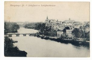 Königsberg (Pr.), Stadtkreis Königsberg  Königsberg (Pr.), Schloßteich mit Schloßteichbrücke Königsberg, Schloßteichbrücke