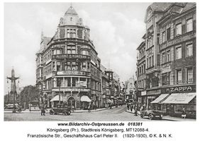 Königsberg (Pr.), Stadtkreis Königsberg Französische Straße  Königsberg, Stadtteil Altstadt (Umgebung des Schlosses)