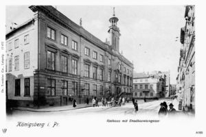 Königsberg (Pr.), Stadtkreis Königsberg Brodbänkenstraße Königsberg, Rathaus mit Brodbänkengasse 