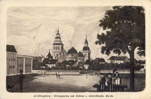 Königsberg (Pr.), Stadtkreis Königsberg  Königsberg (Pr.), Königsgarten mit Schloß und Altstädtischer Kirche Königsberg, Schloß