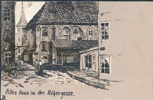 Königsberg (Pr.), Stadtkreis Königsberg  Königsberg (Pr.), Altes Haus in der Hökergasse, Zeichnung II 