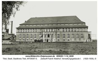 Tilsit, Stadt, Stadtkreis Tilsit   Tilsit, Zellstoff-Fabrik auf der Mühleninsel