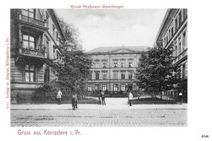 Königsberg (Pr.), Stadtkreis Königsberg Straße der SA 6 Königsberg, Klinik Professor Unterberger Königsberg, Krankenhäuser und Kliniken