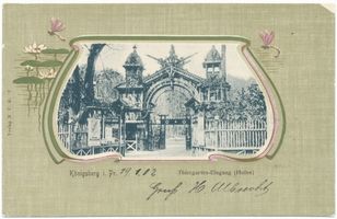 Königsberg (Pr.), Stadtkreis Königsberg  Königsberg, Thiergarten-Eingang (Hufen) Königsberg, Tiergarten