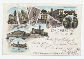 Königsberg (Pr.), Stadtkreis Königsberg  Königsberg, Denkmal Albrecht von Brandenburg und Kaiser Wilhelm I, Börse, Schloß (Potpourri) Königsberg, Potpourri-Karten
