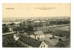 Gumbinnen, Stadt, Kreis Gumbinnen Friedrich-Wilhelm-Straße Gumbinnen, Kasernement des Füsilier-Regiments Graf Roon Nr. 33 Gumbinnen, Kasernen