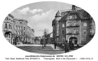 Tilsit, Stadt, Stadtkreis Tilsit Thesingplatz  Tilsit, Bereich östl. der Bahn, südl. der Landwehrstr., westl. Clausiusstr., Lindenstr., Arndtstr.