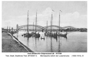 Tilsit, Stadt, Stadtkreis Tilsit   Tilsit, südliches Memelufer östlich der Luisenbrücke