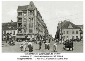 Königsberg (Pr.), Stadtkreis Königsberg Roßgärter Markt  Königsberg, Östliche Innenstadt östlich des Schloßteiches und nördlich des Pregel