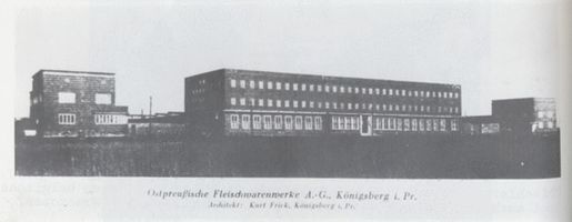 Königsberg (Pr.), Stadtkreis Königsberg Liebigstraße 1-3 Königsberg, Liebigstraße 1-3, Ostpreußische Fleischwerke Königsberg, Stadtteil Mittelhufen