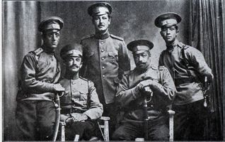 Tilsit, Stadt, Stadtkreis Tilsit  Tilsit, Gruppenbild russischer Offiziere Tilsit, Erster Weltkrieg, russische Besetzung und Befreiung 1914