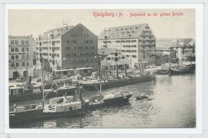Königsberg (Pr.), Stadtkreis Königsberg  Königsberg, Hafenbild an der Grünen Brücke II Königsberg, Innerer Hafen (Alter Hafen östlich der alten Eisenbahnbrücke)