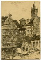 Königsberg (Pr.), Stadtkreis Königsberg Altstädtischer Markt Königsberg (Pr.), Altstädtischer Markt, Zeichnung Königsberg, Stadtteil Altstadt (Umgebung des Schlosses)