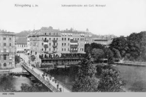 Königsberg (Pr.), Stadtkreis Königsberg  Königsberg, Schloßteichbrücke mit Caffee Metropol Königsberg, Schloßteich