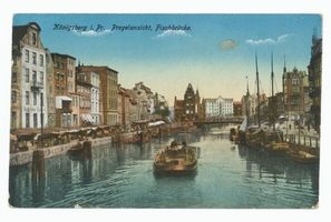 Königsberg (Pr.), Stadtkreis Königsberg Unterer Fischmarkt Königsberg, Pregel mit Fischbrücke Königsberg, Stadtteil Altstadt (Umgebung des Schlosses)