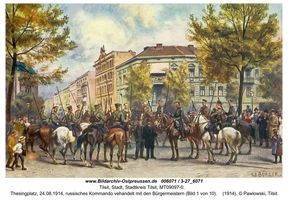 Tilsit, Stadt, Stadtkreis Tilsit Thesingplatz  Tilsit, Erster Weltkrieg, russische Besetzung und Befreiung 1914
