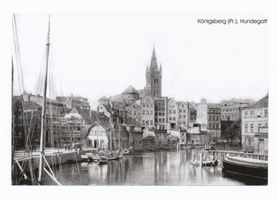Königsberg (Pr.), Stadtkreis Königsberg  Königsberg, Hundegatt mit Blick zum Schloß Königsberg, Hundegatt