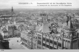 Königsberg (Pr.), Stadtkreis Königsberg Fritz-Tschierse-Platz (fr. Gesekusplatz) Königsberg, Panoramablick vom Turm der Schlosses Königsberg, Neuroßgärter Kirche