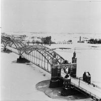 Tilsit, Stadt, Stadtkreis Tilsit  14-17 Tilsit, Königin-Luise-Brücke (Winteraufnahme) II Tilsit, Winter