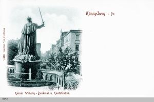 Königsberg (Pr.), Stadtkreis Königsberg  Königsberg, Kaiser Wilhelm Denkmal mit Blick in die Kantstraße 