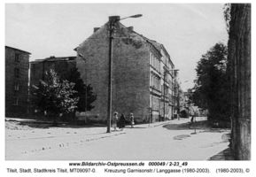 Tilsit, Stadt, Stadtkreis Tilsit Garnisonstraße  Tilsit, Bereich südl. Deutsche Str., westl. Schenkendorfplatz., nördl. Hohe Str., östl. Kasernenstr.