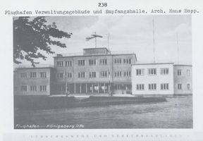 Königsberg (Pr.), Stadtkreis Königsberg  Königsberg, Flughafen Devau,  Verwaltungsgebäude und Empfangshalle VII Königsberg, Flughafen Devau