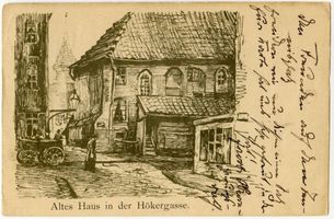 Königsberg (Pr.), Stadtkreis Königsberg  Königsberg (Pr.), Altes Haus in der Hökergasse, Zeichnung 