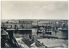 Königsberg (Pr.), Stadtkreis Königsberg  Königsberg, Blick auf den Hafen mit dem Alten Silospeicher am Hafenbecken 4 Königsberg, Speicher im Außenhafen