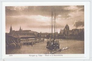 Königsberg (Pr.), Stadtkreis Königsberg  Königsberg, Blick von der Kaiserbrücke Richtung Dom und Synagoge II Königsberg, Synagoge