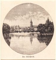 Königsberg (Pr.), Stadtkreis Königsberg  Königsberg (Pr.), Blick über den Schlossteich, Lithografie Königsberg, Schloßteich