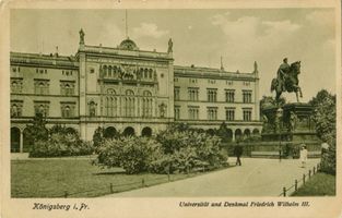 Königsberg (Pr.), Stadtkreis Königsberg Paradeplatz Königsberg (Pr.), Universität und Denkmal Friedrich Wilhelm III. Königsberg, Universität