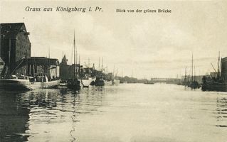 Königsberg (Pr.), Stadtkreis Königsberg  Königsberg, Innenhafen, Blick von der grünen Brücke I 