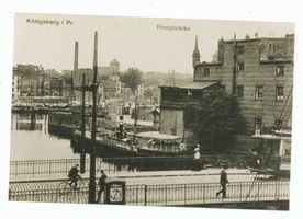 Königsberg (Pr.), Stadtkreis Königsberg  Königsberg, Honigbrücke mit Blick auf die alte und neue Holzbrücke Königsberg, Honigbrücke