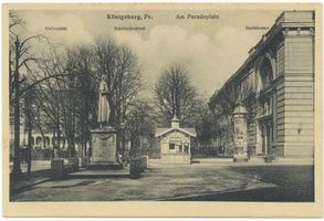 Königsberg (Pr.), Stadtkreis Königsberg Paradeplatz Königsberg, Universität, Schillerdenkmal und Stadttheater Königsberg, Paradeplatz und Königsgarten