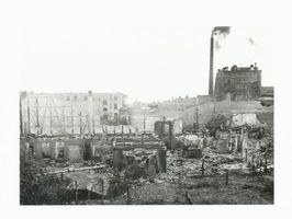 Tilsit, Stadt, Stadtkreis Tilsit  Tilsit, Garten und Hintergelände der Bank der Ostpreußischen Landschaft und die Hefefabrik nach der Zerstörung Ostpreußen, Zweiter Weltkrieg und das Ende